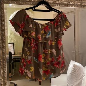 Anthropologie Maeve Floral Off the Shoulder Top